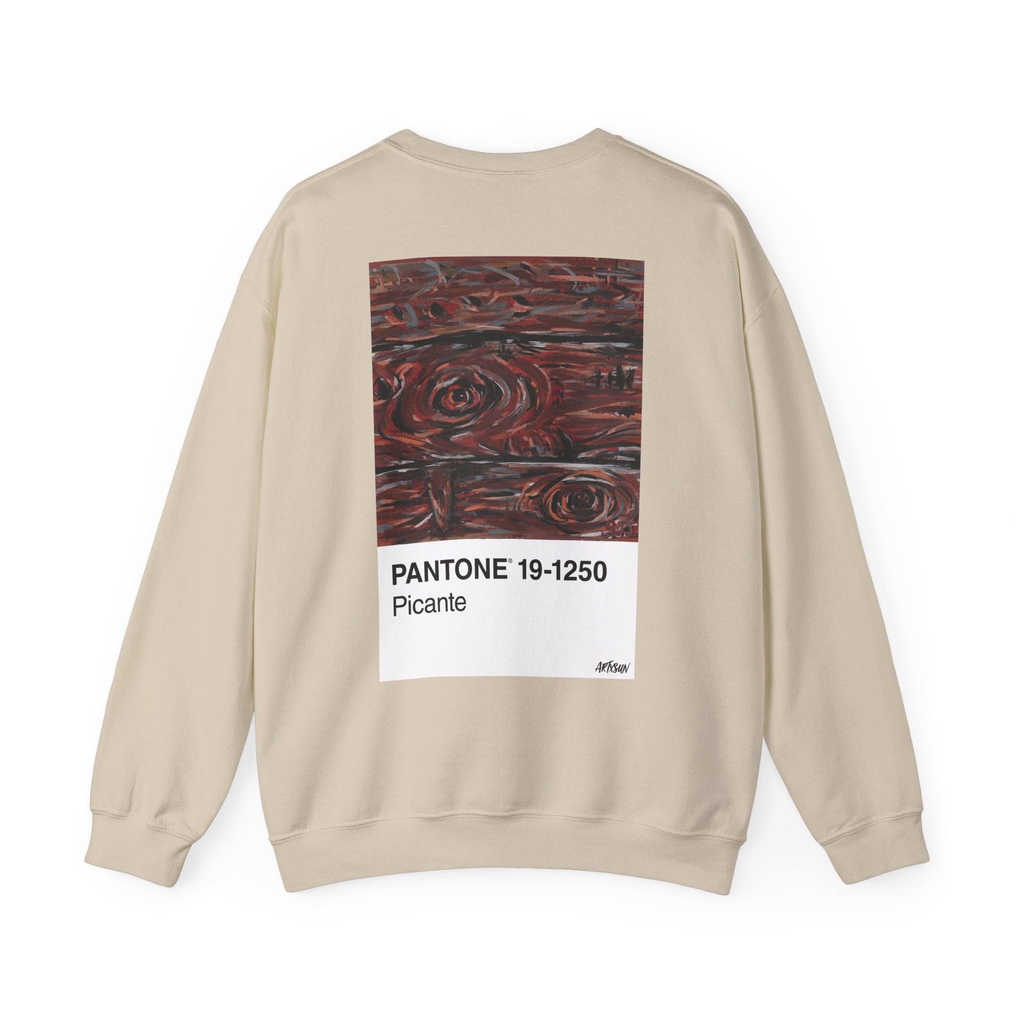 Pantone 20 Mahogany Sweatshirt with Art on Back