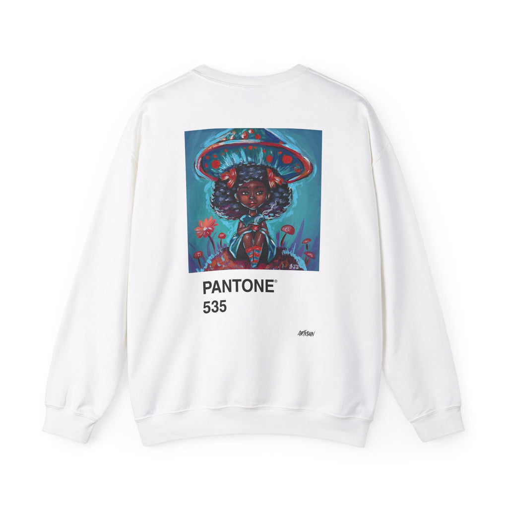 Pantone 10 Mushroom Sweatshirt with Art on Back