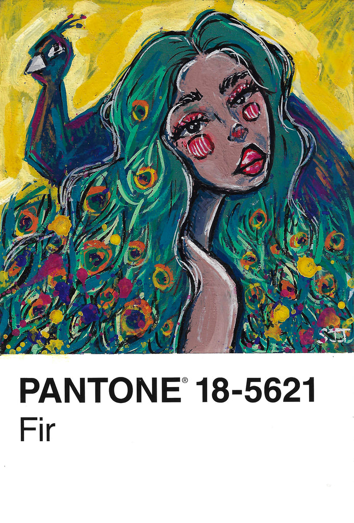 Pantone 6 Peacock  Fine Art Print