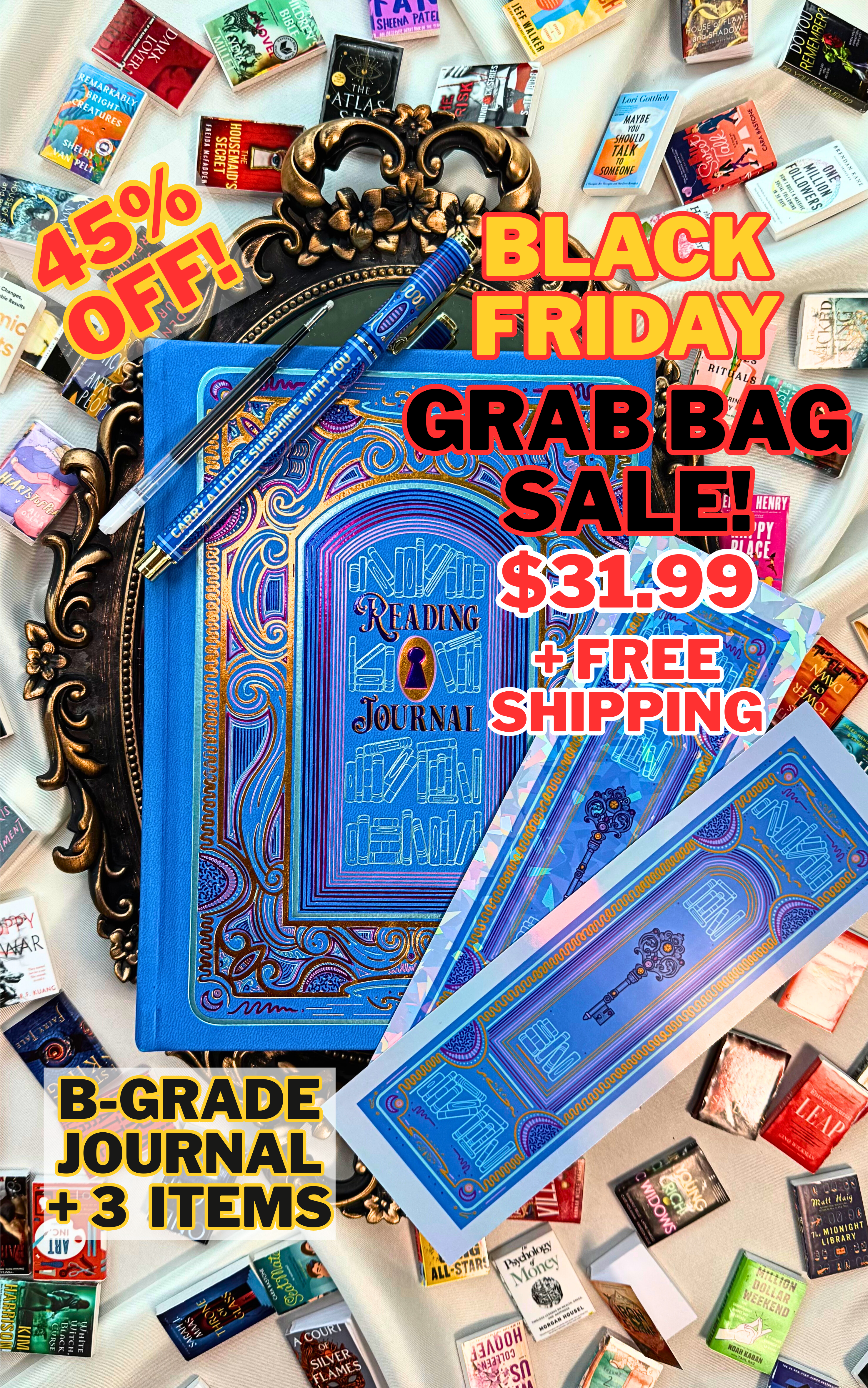 BLACK FRIDAY MYSTERY GRAB BAG (B-Grade Reading Journal + Extras)