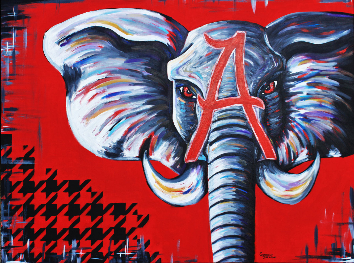 Roll Tide Elephant Canvas Print